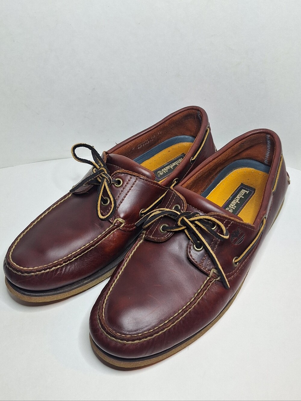 Timberland Classic 2 Eye Boat Shoe Loafters Size 12 Wide Brown Leather Mens Shoe